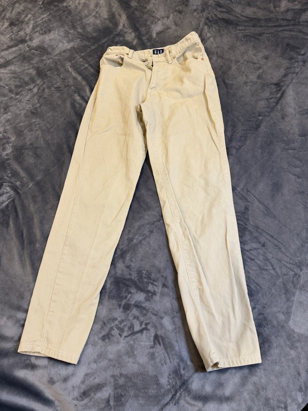 VTG 90s Gap Classic Fit Jeans Women 10 Reg Beige Khaki High Rise Denim Made USA